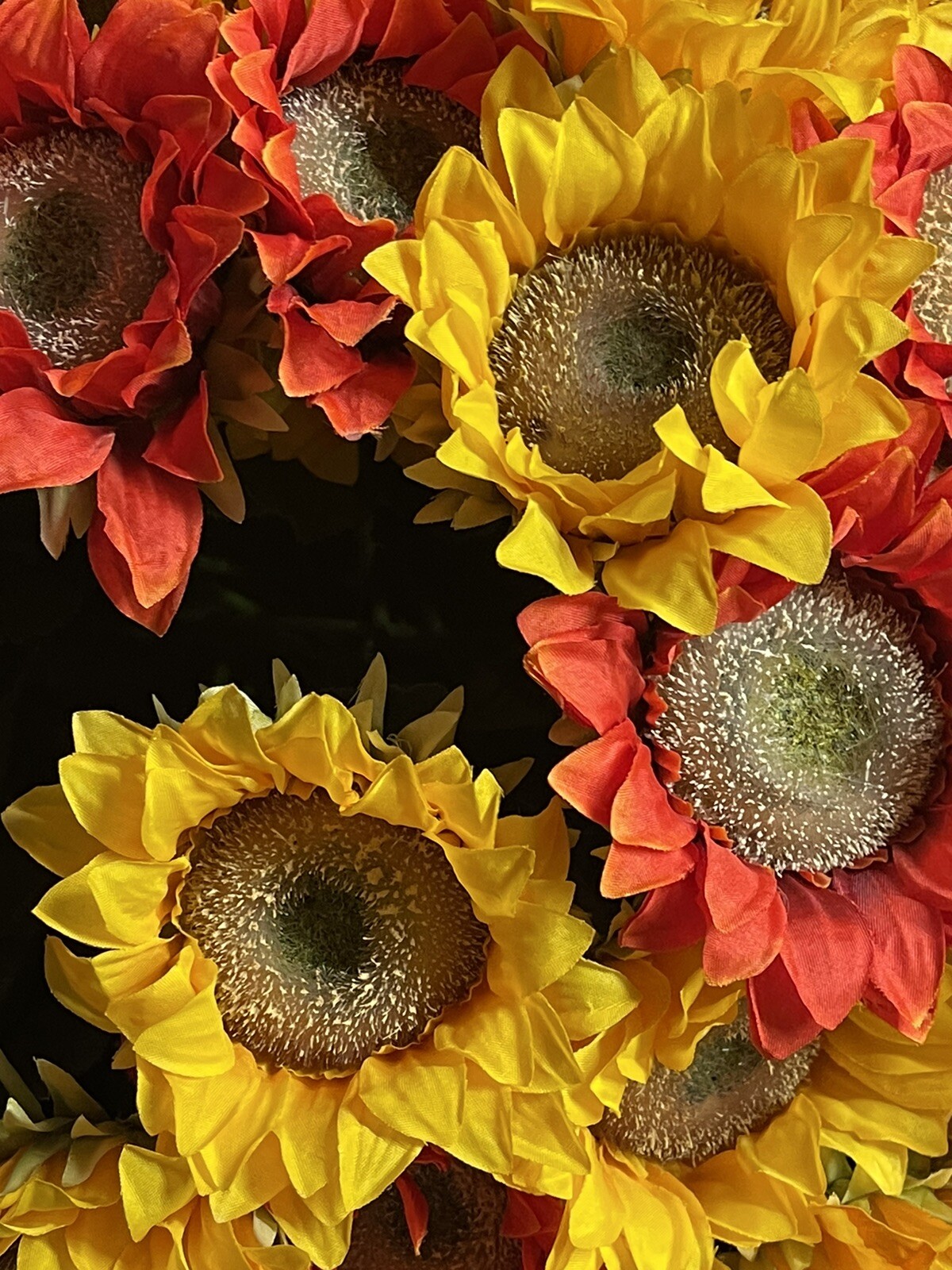 new artificial sunflower high quality silk dark orange & yellow available 