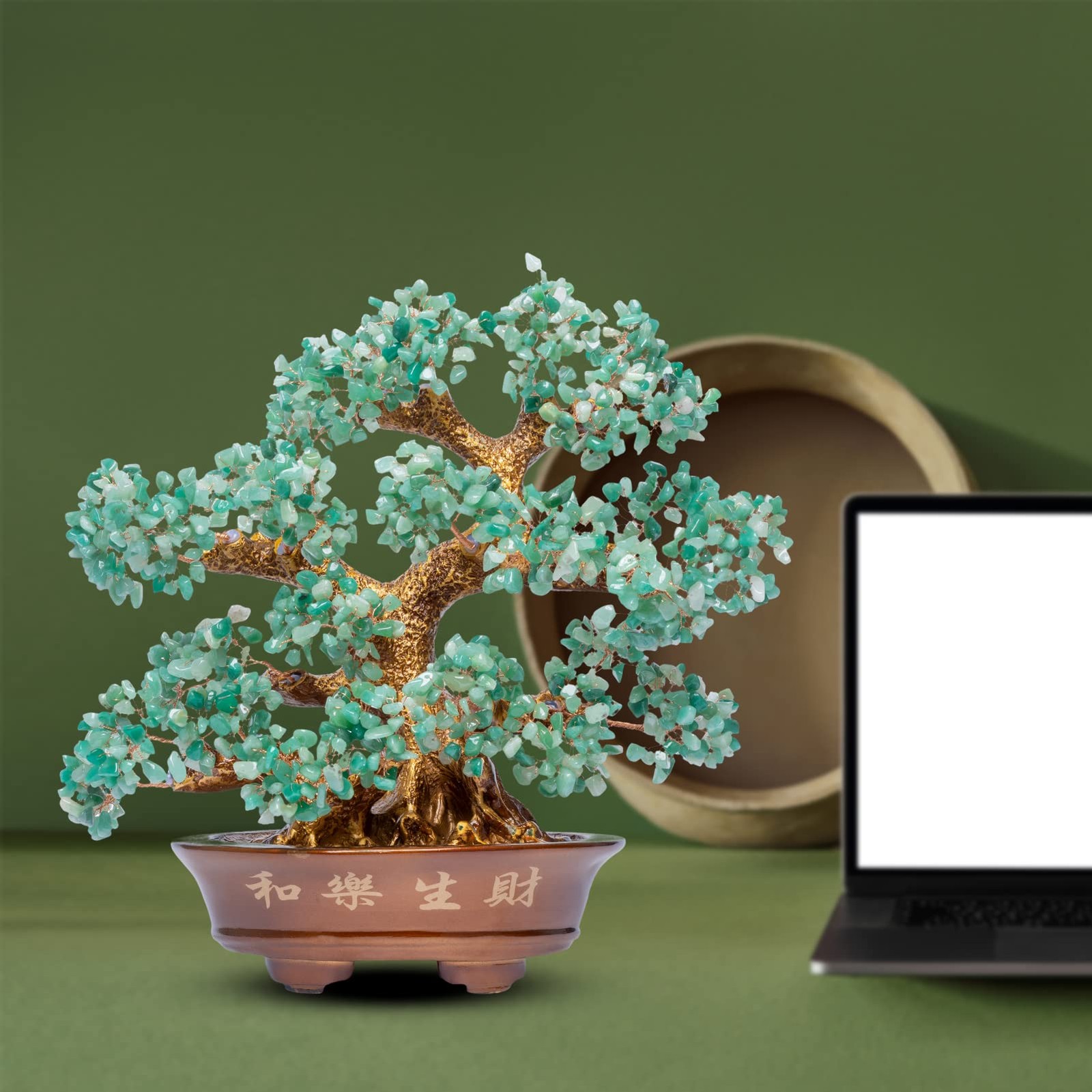 Natural Aventurine (1,251 Gemstone Count) Chakra Crystal Tree with Healing Pr…
