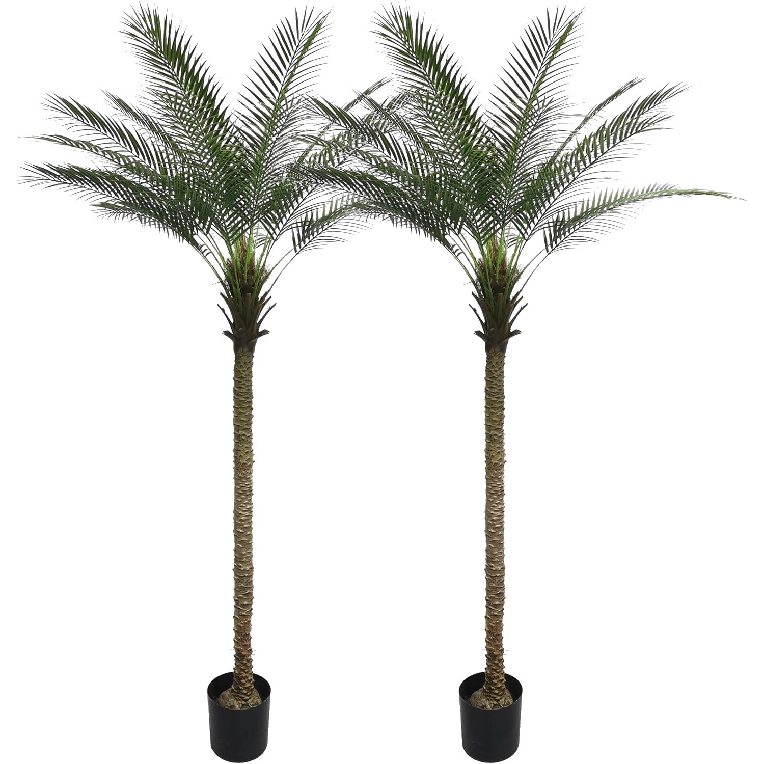 2 Pack 6ft Artificial Coconut Palm Tree, Fake Tropical Palm Plant for Indoor Out