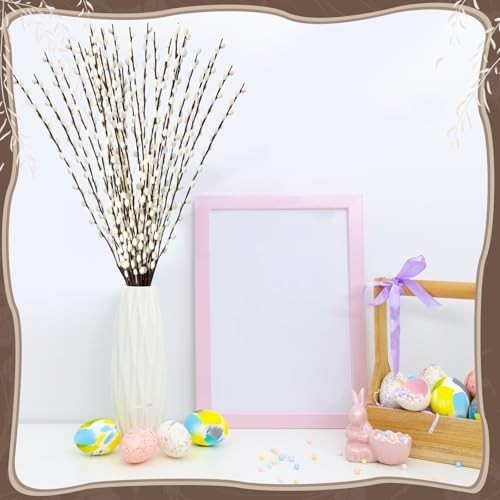 30 Stems 31.5″ Artificial Pussy Willow Branches – Faux Snow Flower Stems for Hom