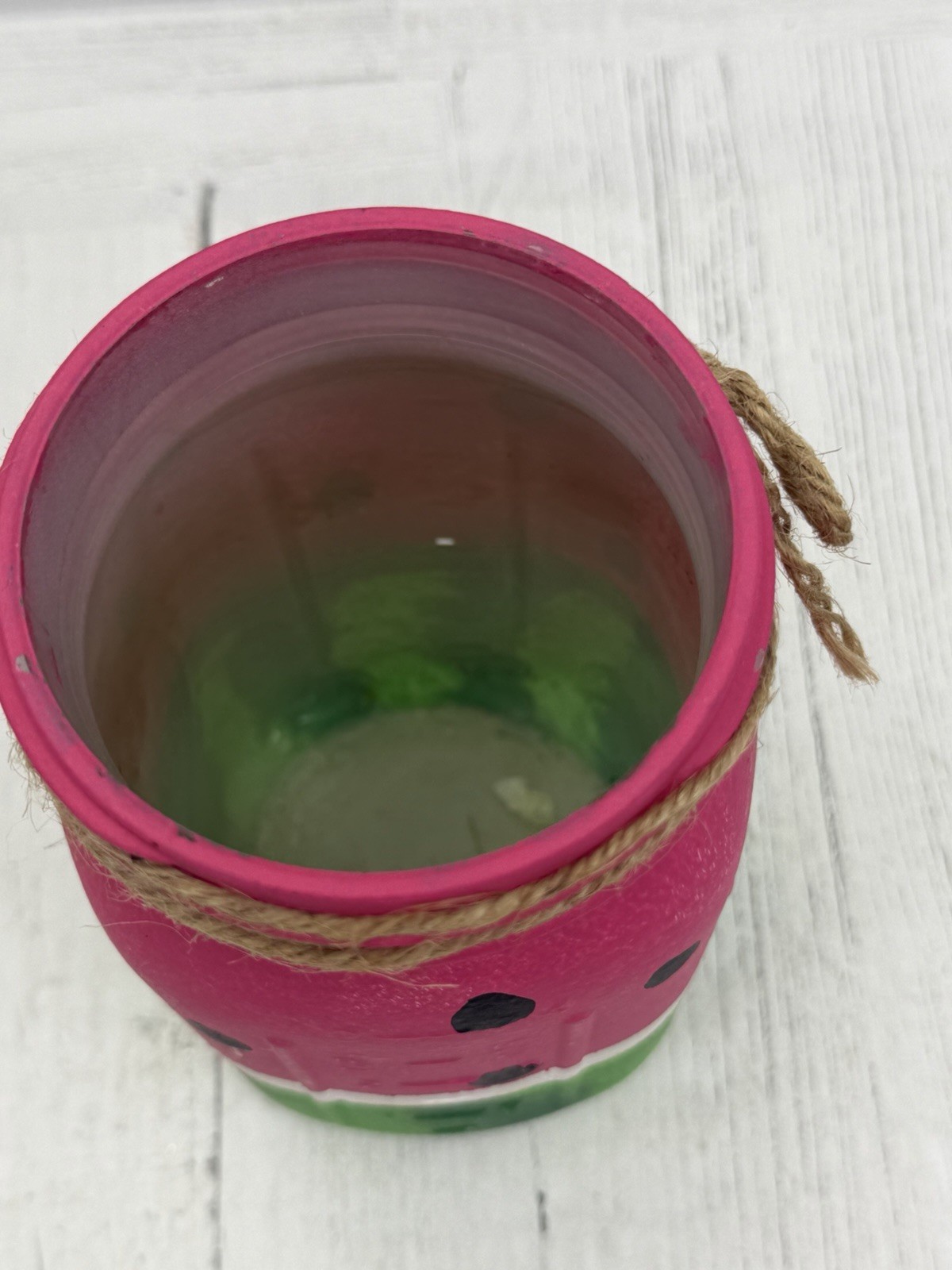 Hand Painted Watermelon Mason Jar Set Summer Rustic Decor Centerpiece
