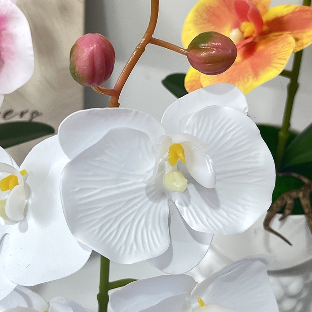 12in Artificial Orchid with Detailed Petals Soft Plastic For Home Garden Decor