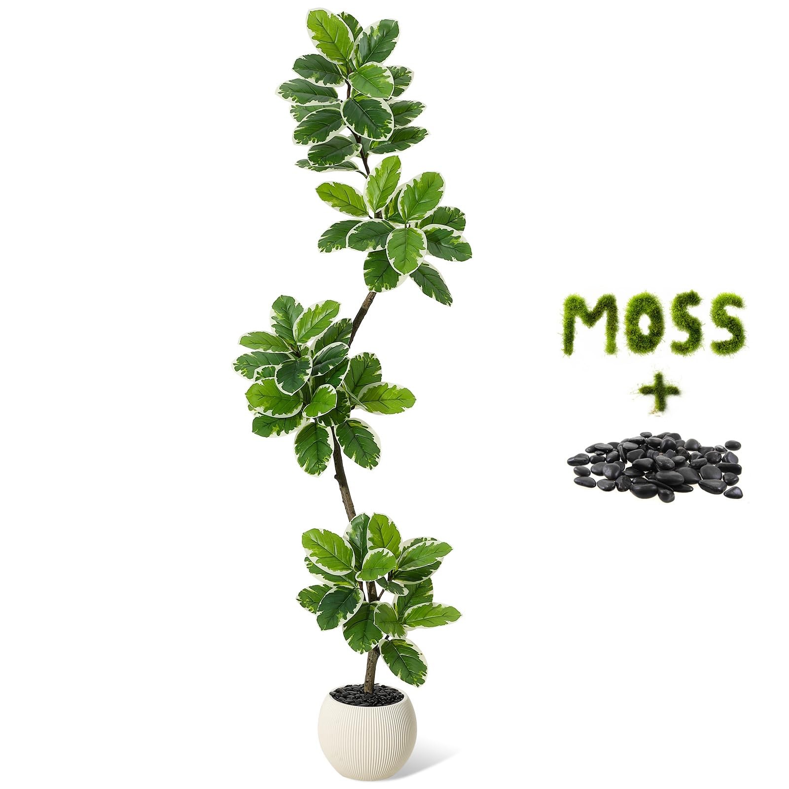 GarveeHome Fiddle Leaf Fig Tree Artificial Indoor Sphere Planter