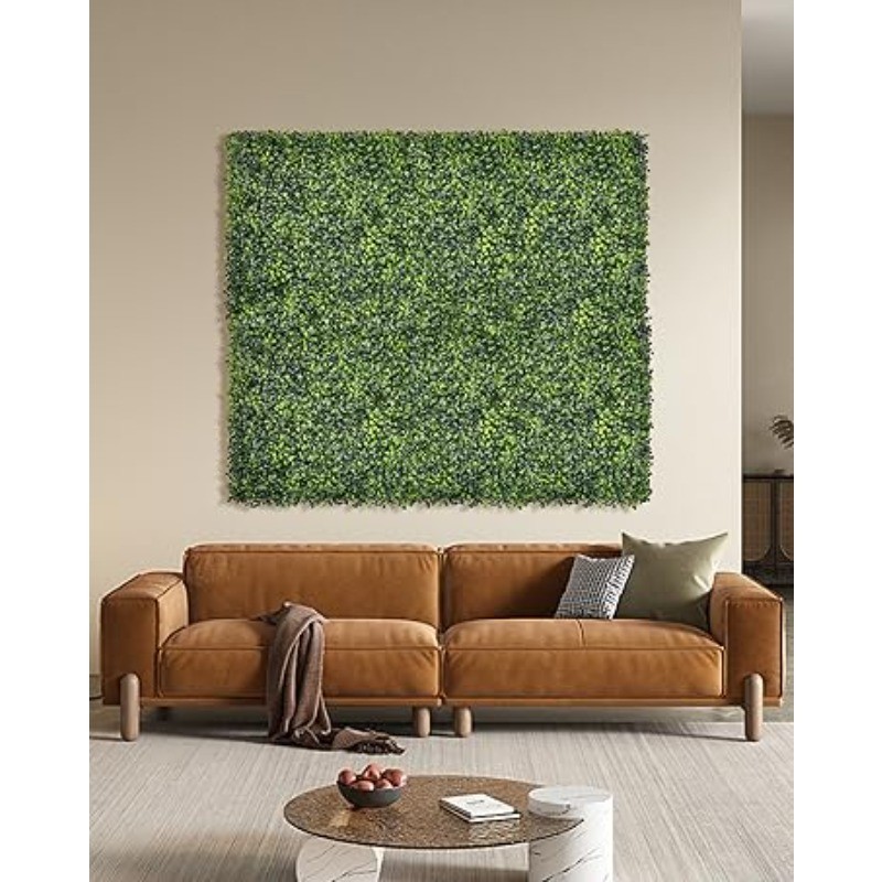 [Indoor Outdoor Decor] 10pcs Artificial Boxwood Hedge Wall Panels: 10 X 10In