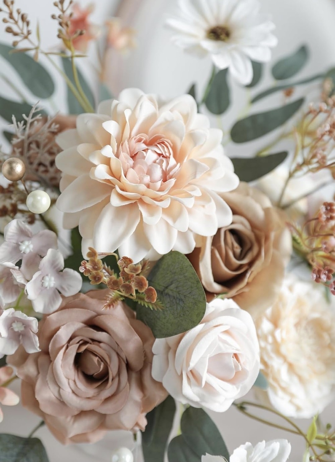 Artificial Flowers Combo DIY Colors Brown & Nude New