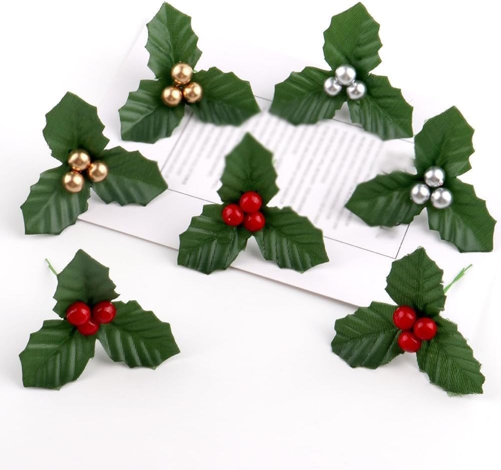 10Pcs Lifelike Christmas Holly Berries Decoration for Festive Home Decor