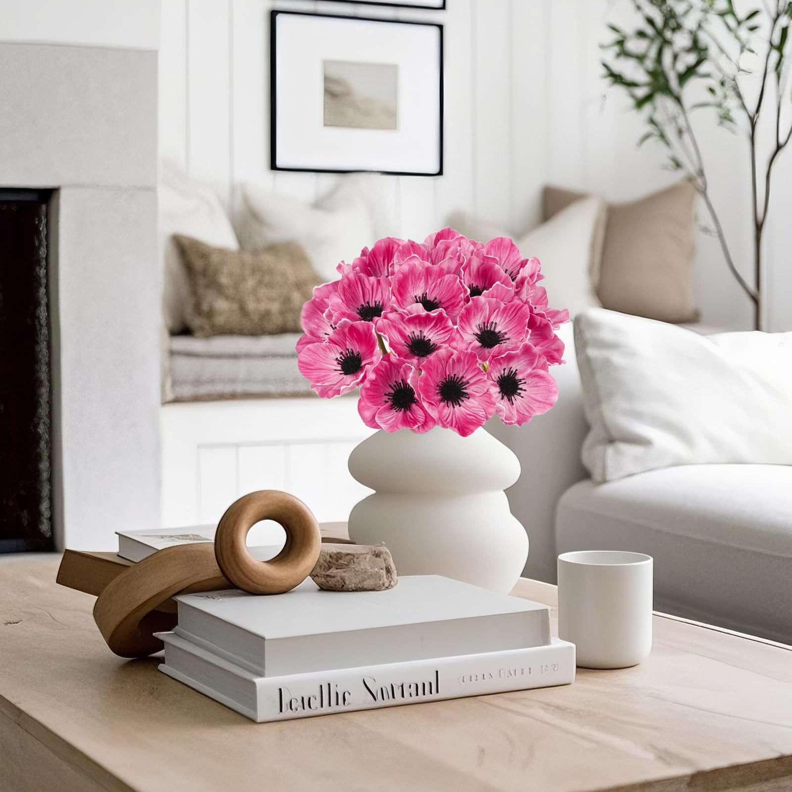 Artificial Poppies 20PCS PU Realistic Hot Pink Faux Poppy Flowers for Bouquet…