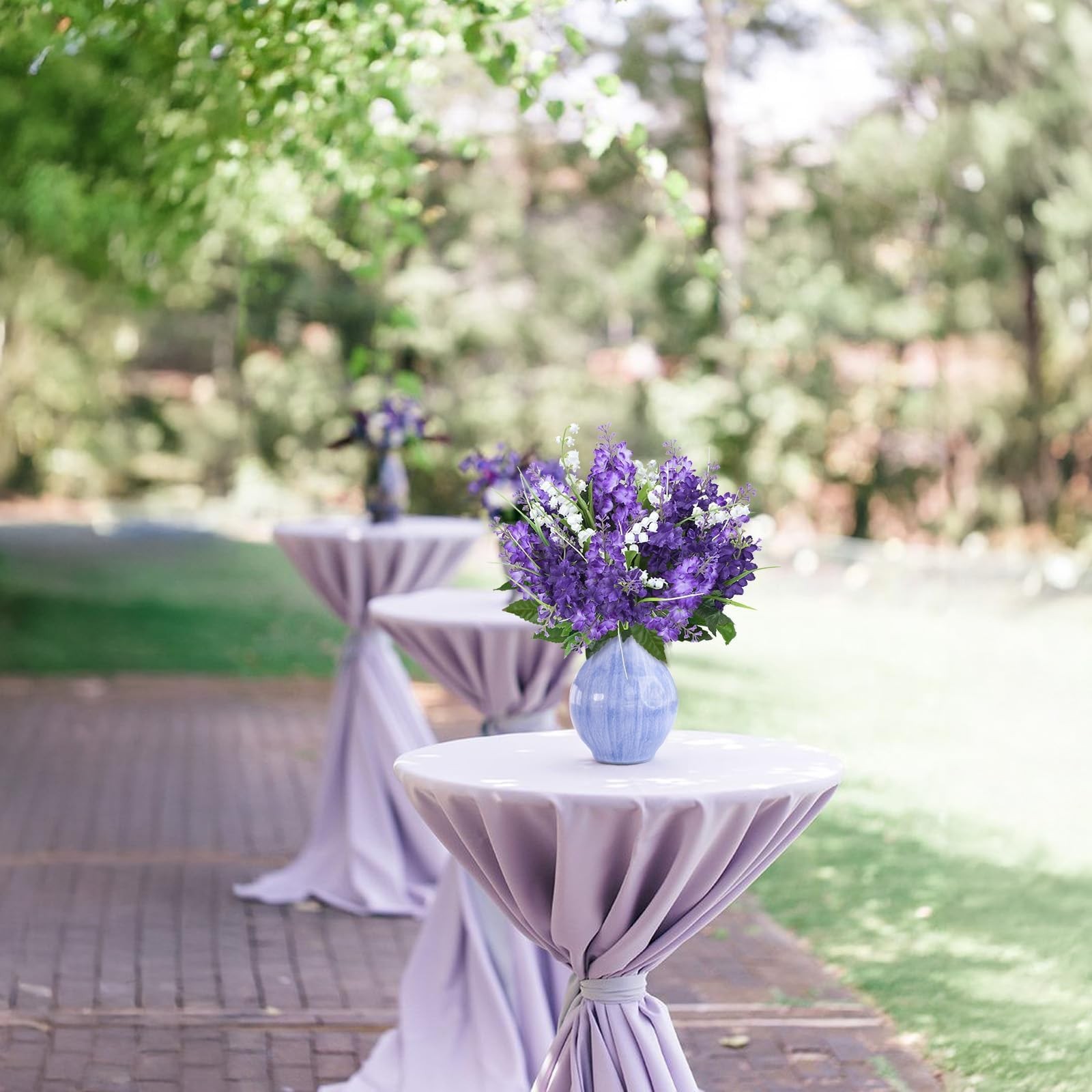 10Pcs Lilac Flowers Artificial Bouquet Fake Purple Flowers Faux Lilacs Mix Bu…