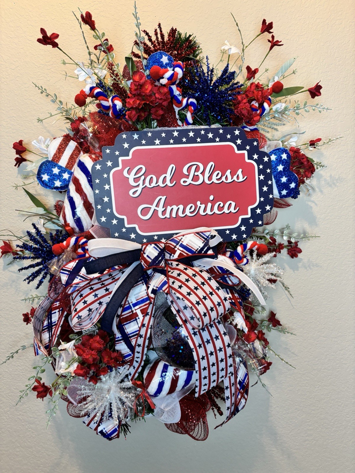 Patriotic wreath, American Flag Wreath, 4th Of July, Memorial Day, Military