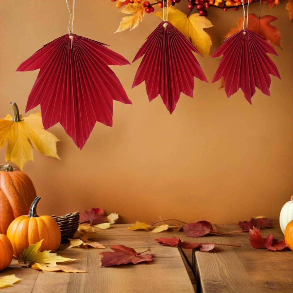9 Pcs Autumn Decorative Hanging Decorations Leaves Maple Leaf Wall Art