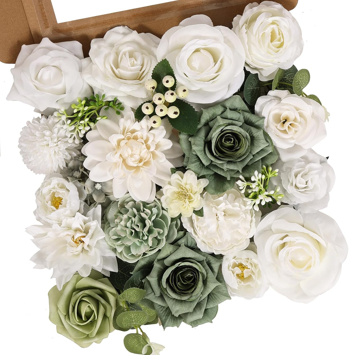 Artificial Flowers Dusty Pink Silk Roses, Fake Flowers for DIY Wedding Bouquets