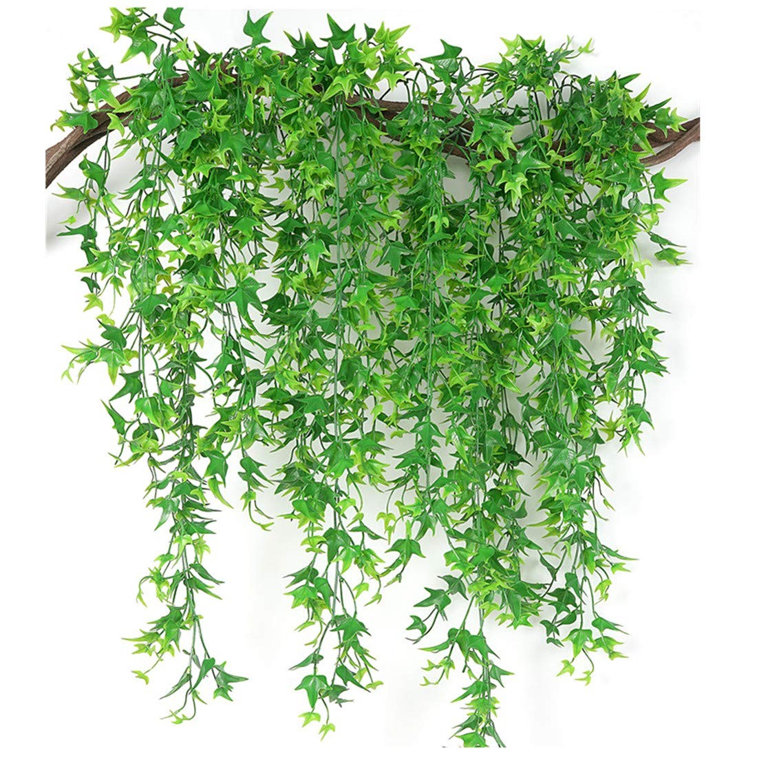 Artificial Vines, Hanging Vine Sweet Potato Leaves Ivy Plastic Plants UV Resi…