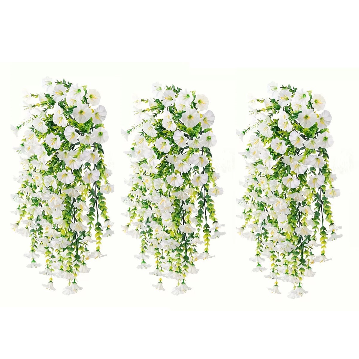 12Pcs Artificial Hanging Flowers Fake Vine Plant for Home Garden Wall Decor