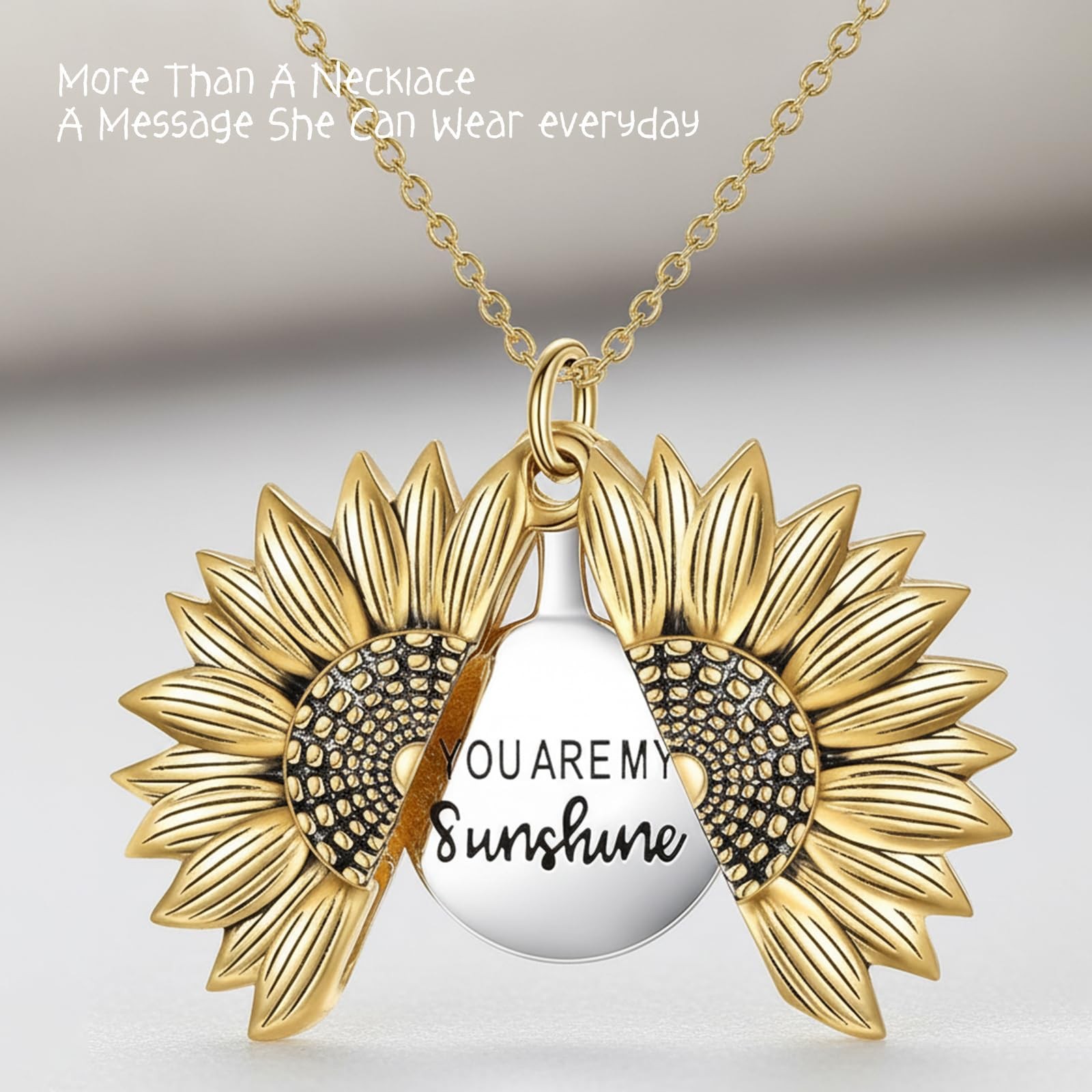 Sunflower Gifts for , You Are My Sunshine Necklace Gift