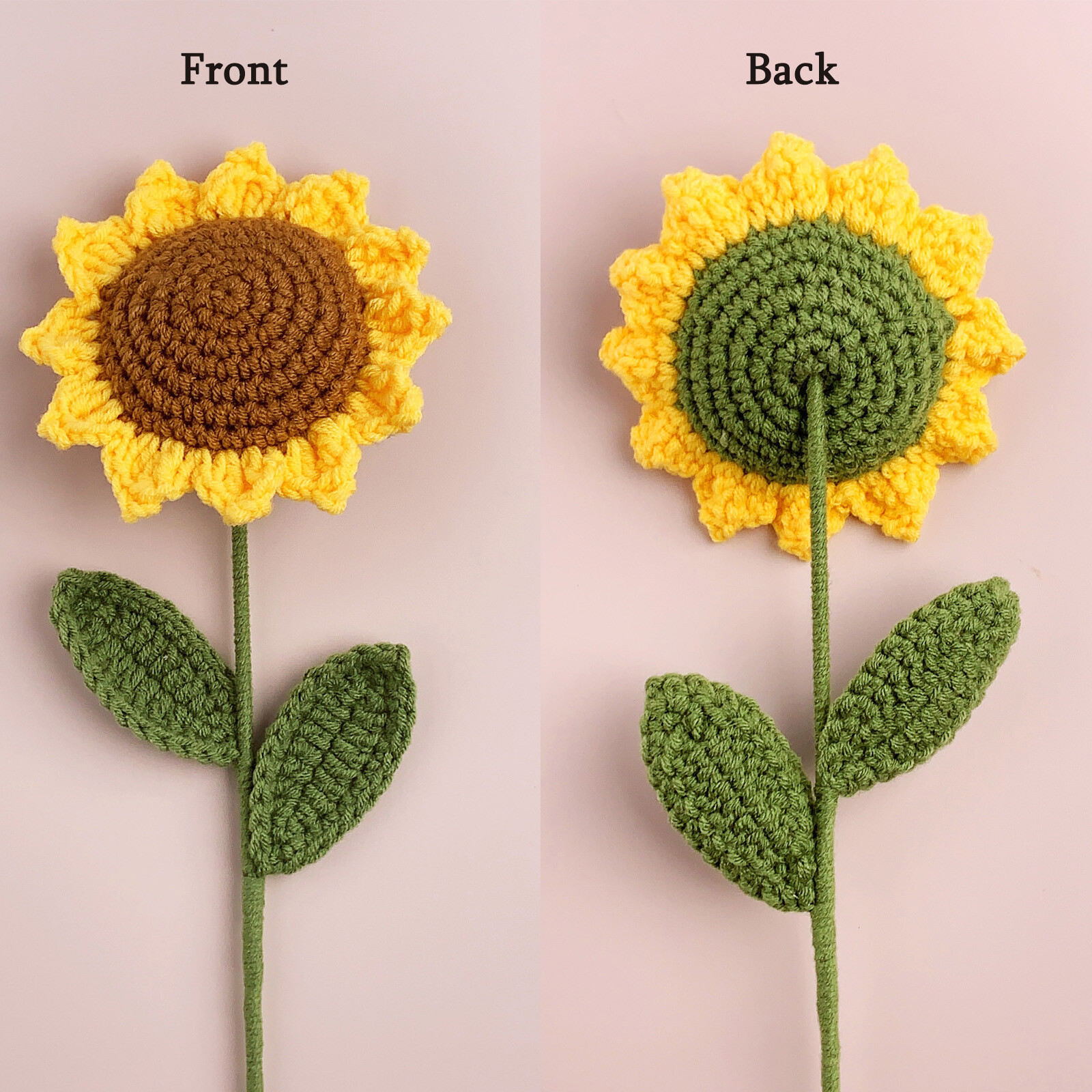 Knitted Crochet Sunflower Flower, Handwoven Bouquet Simulation Flowers Girl Gift