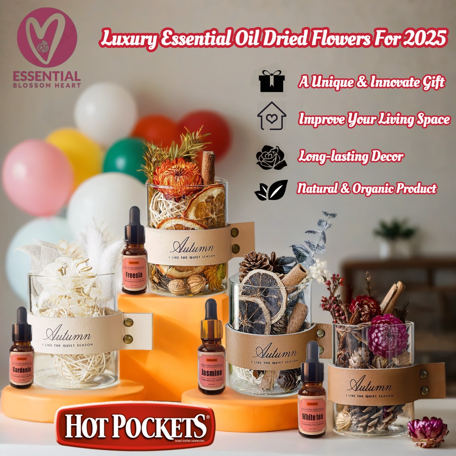 Essential Oil Dried Flowers (Gift/ SPA/ Household/ Home Decor/ Decoration/Aroma)