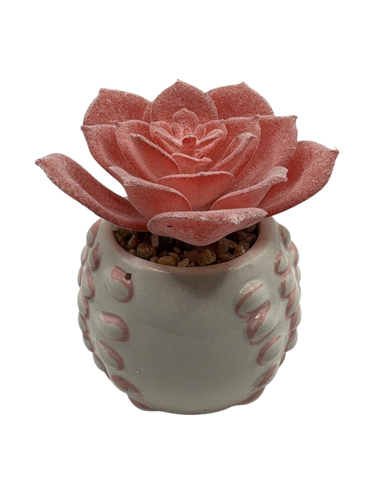 Cute Hedgehog Ceramic Flower Pot Faux Pink Succulent Animal Decoration Decor