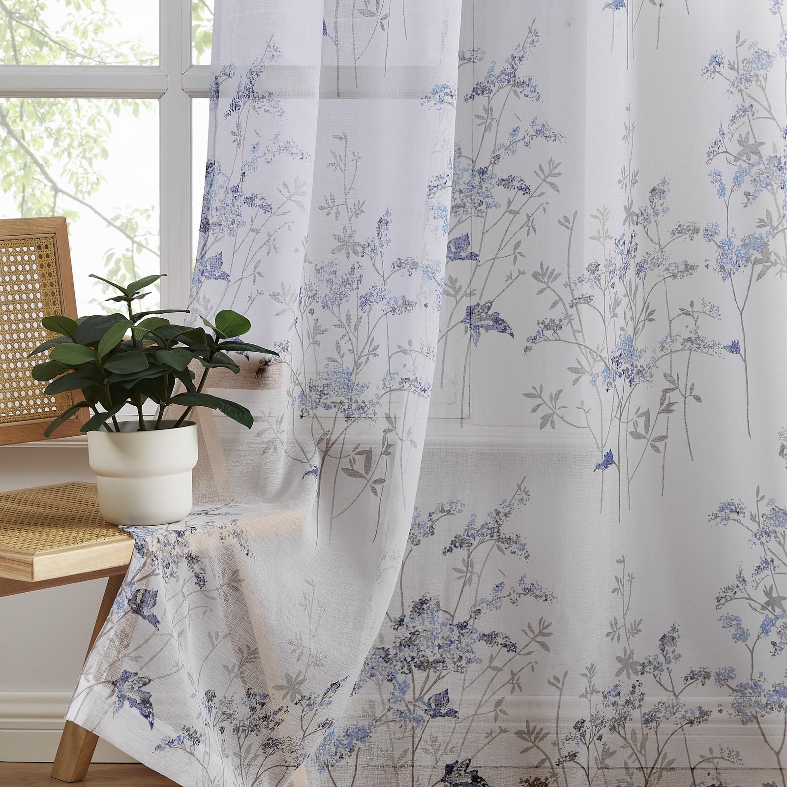 Warm Home Designs Printed Boho Curtains for 54″W x 96″L (Pack of 2), Blue