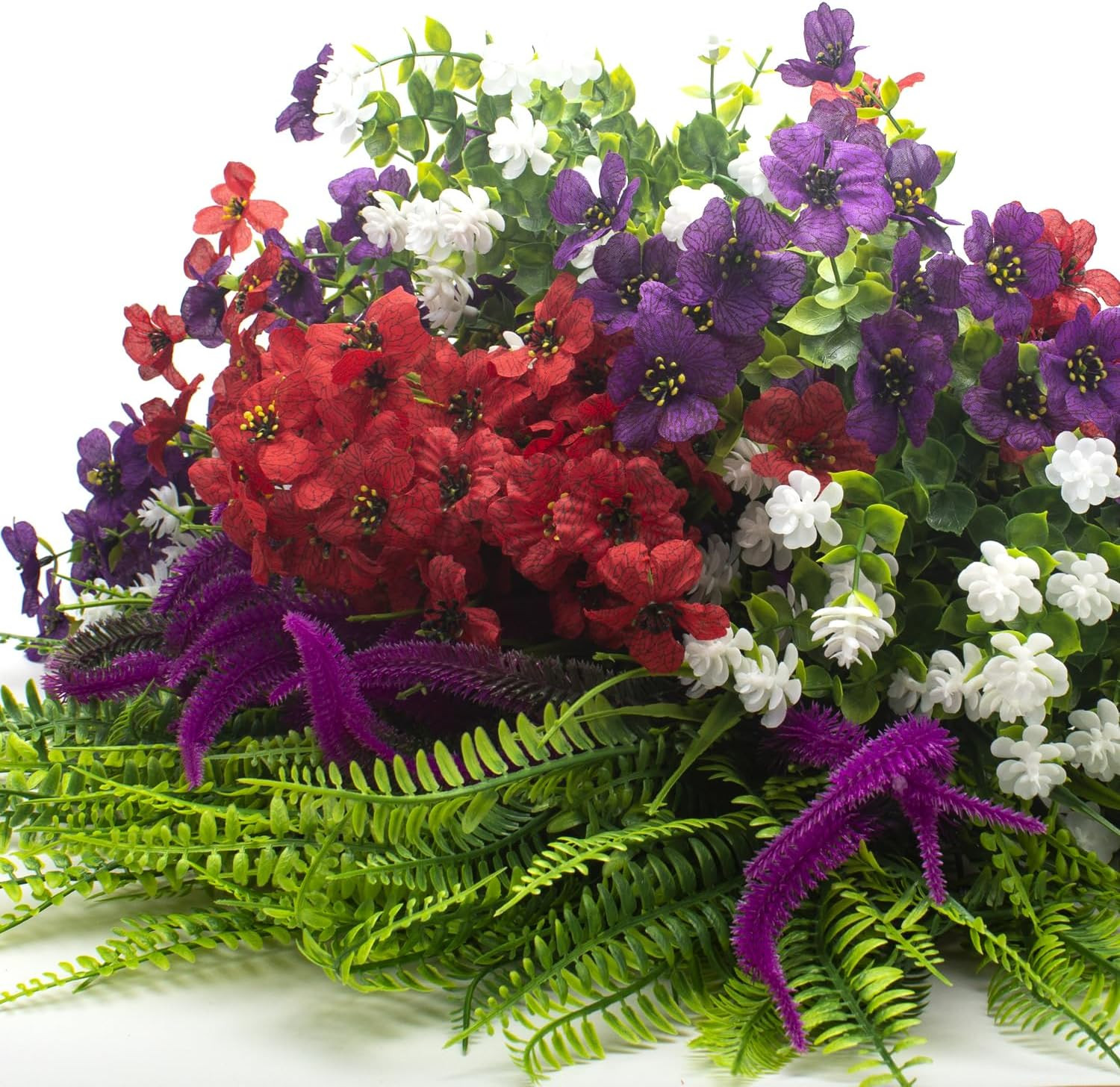 20Pcs Artificial Flowers for Outdoor UV Resistant & Waterproof, Realistic Fade-P