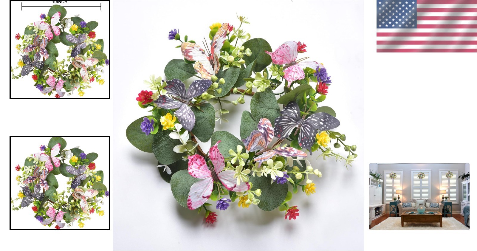 Versatile 10-Inch Eucalyptus and Daisy Wreath for Kitchen and Home Elegance