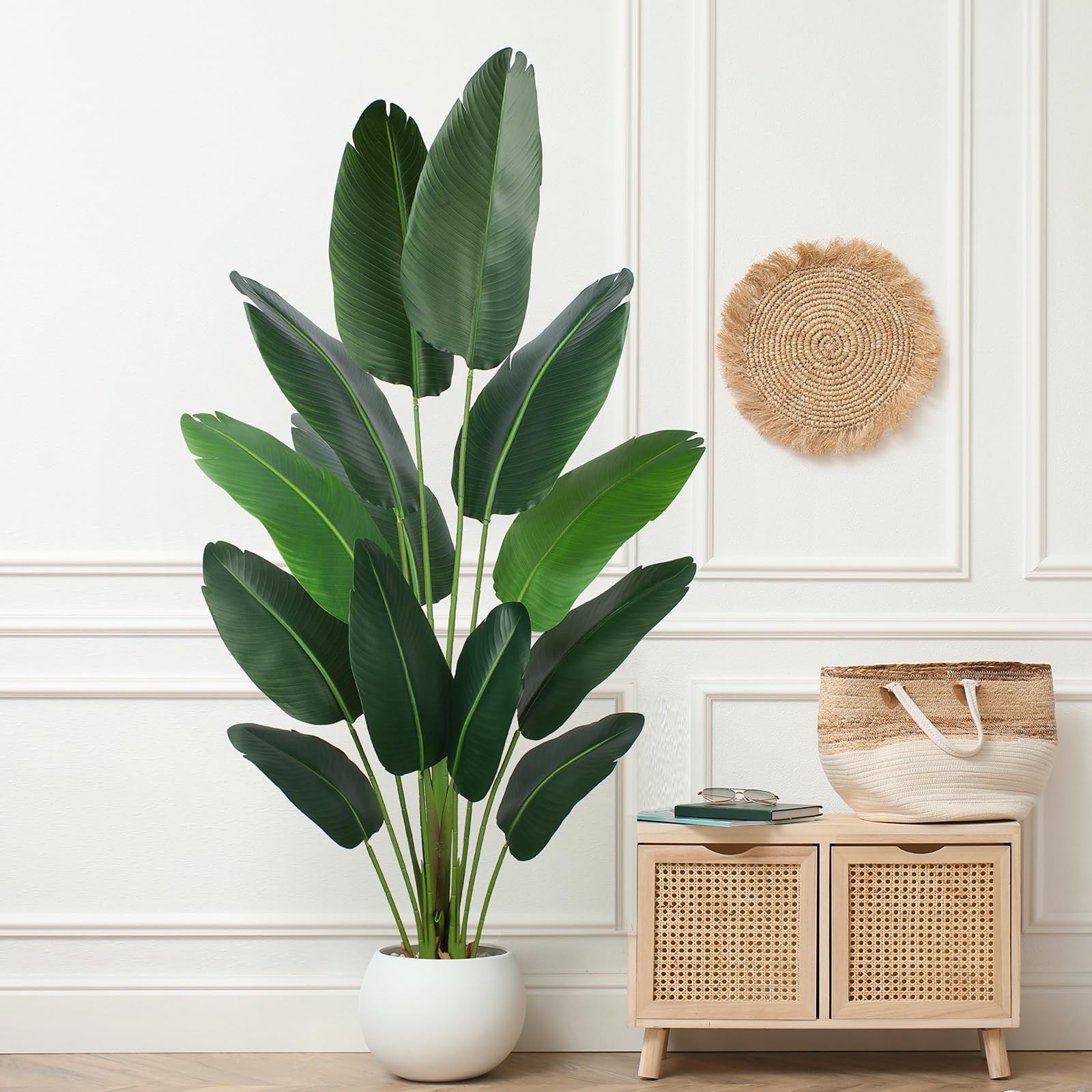 Artificial Bird of Paradise Plant 6 Ft Tall Fake Banana Leaf Plant for Indoor…