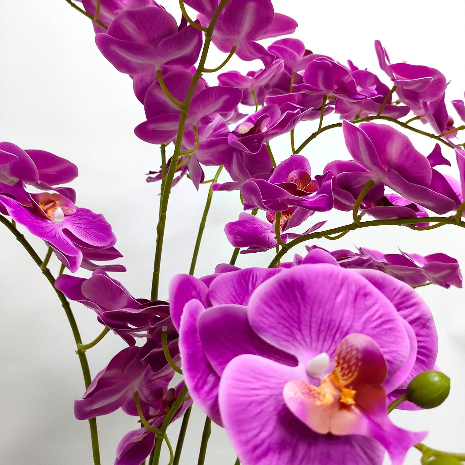 8 Pack Real Touch Purple Orchid Stems – 32” Faux Silk Flowers for Decor