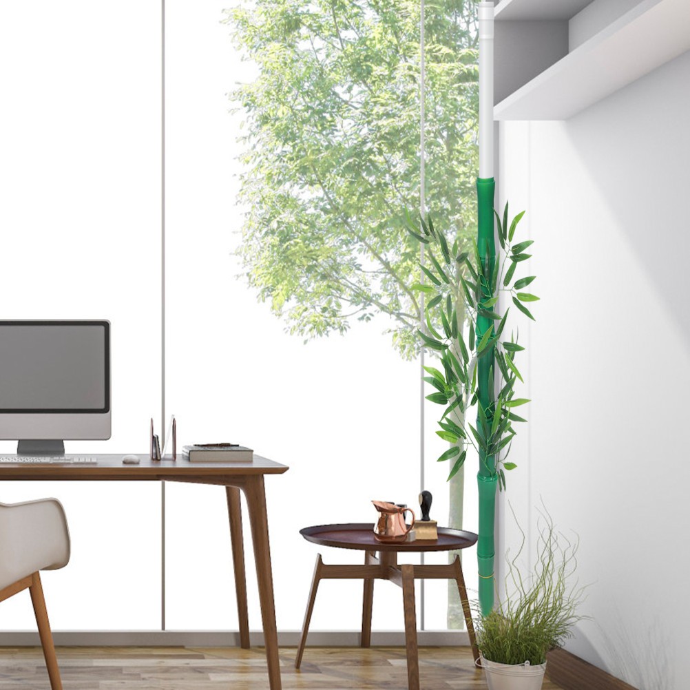 Simulated Bamboo Decorative Tube Fake Stems Artificial Leaves Greenery Branches