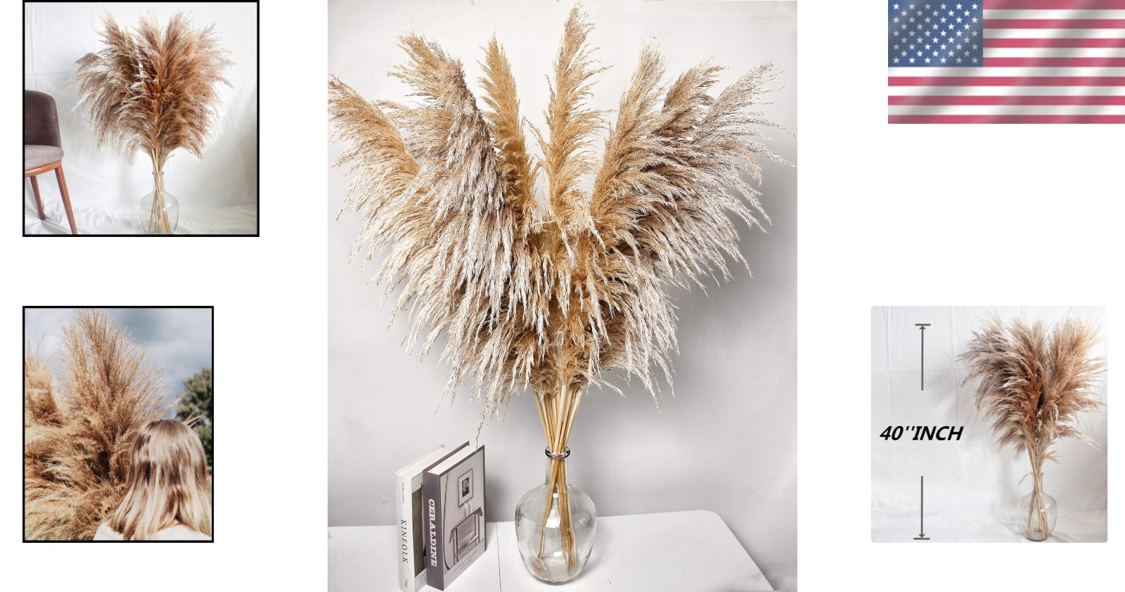 40″ Pampas Grass Bouquet – Set of 10 Stems