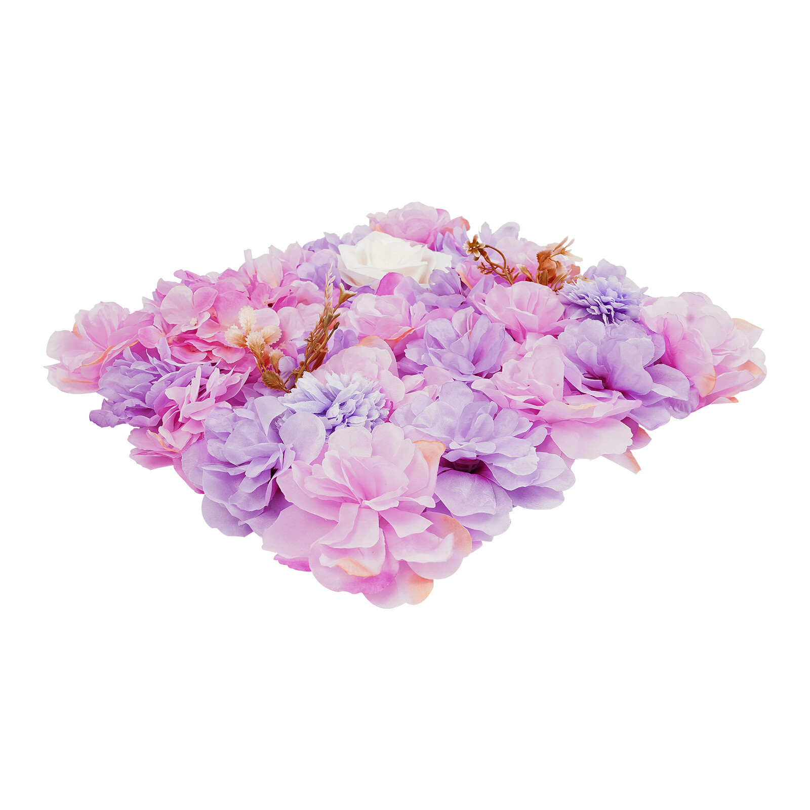 3D Flower Wall Panel-12 Pcs Artificial Flower Wall Background Silk Rose Mat