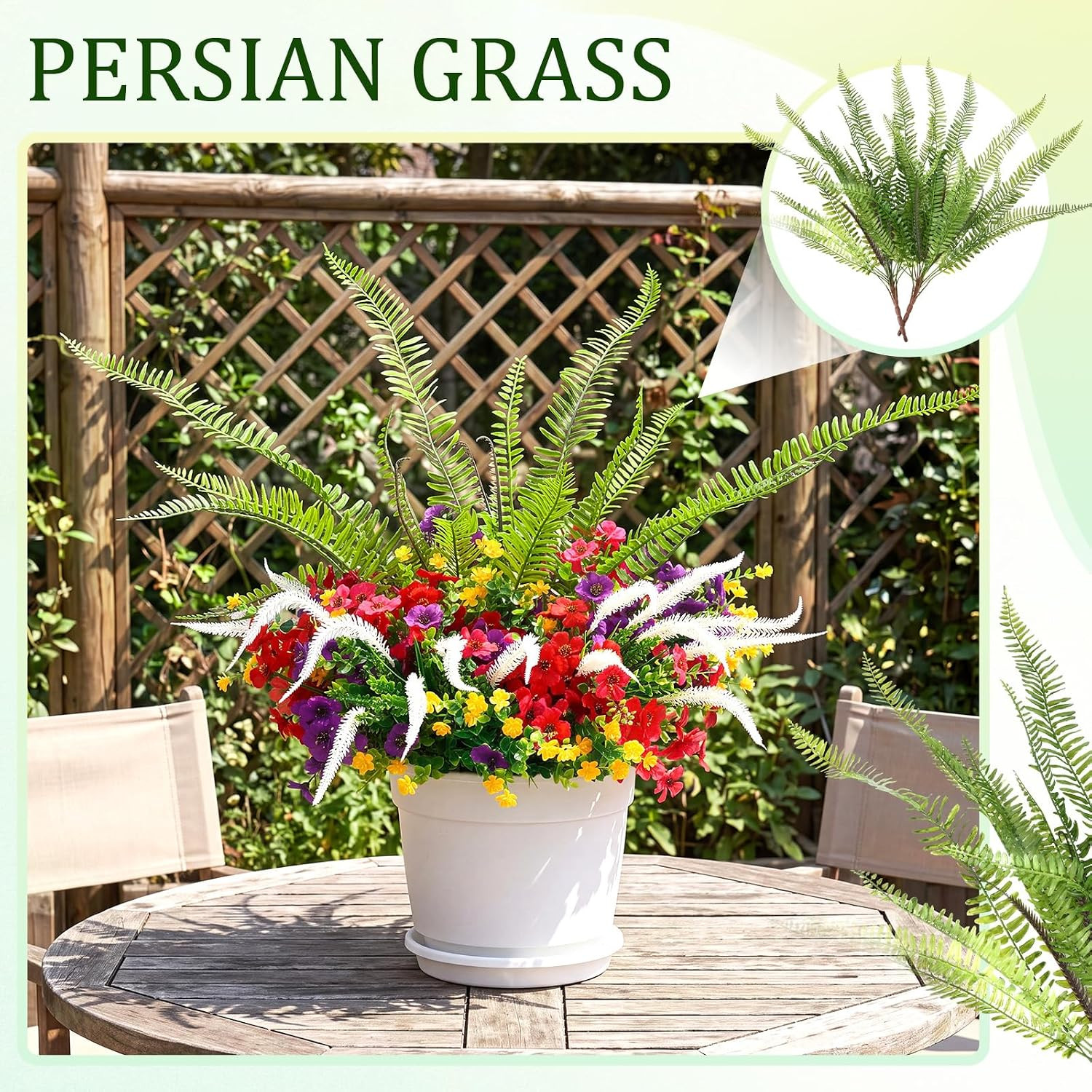22 Pack UV Resistant Rust-Proof Artificial Flowers for Outdoor Decor