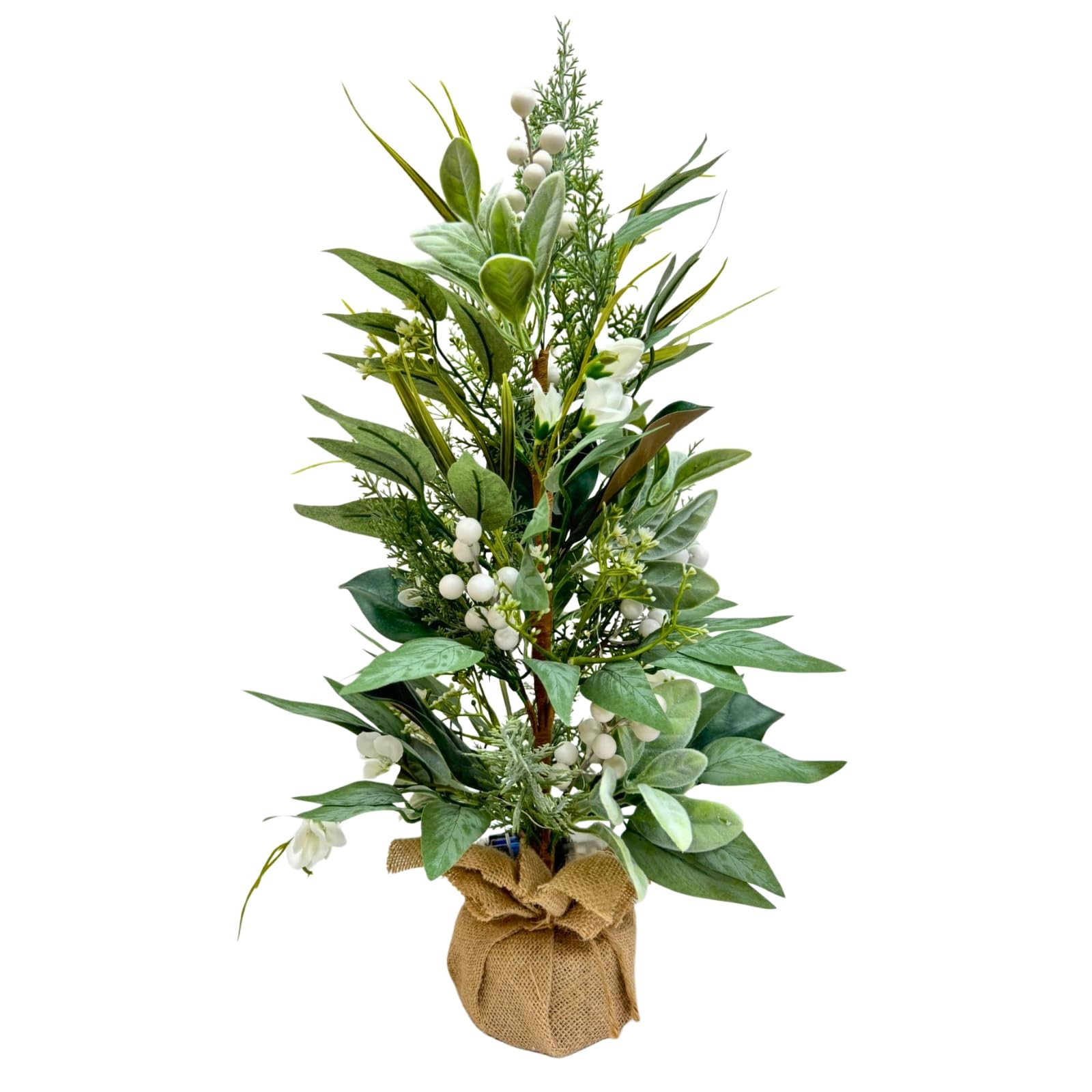 Svndlyn Lighted Spring Summer Artificial Eucalyptus Tabletop Tree with 20 LEDs