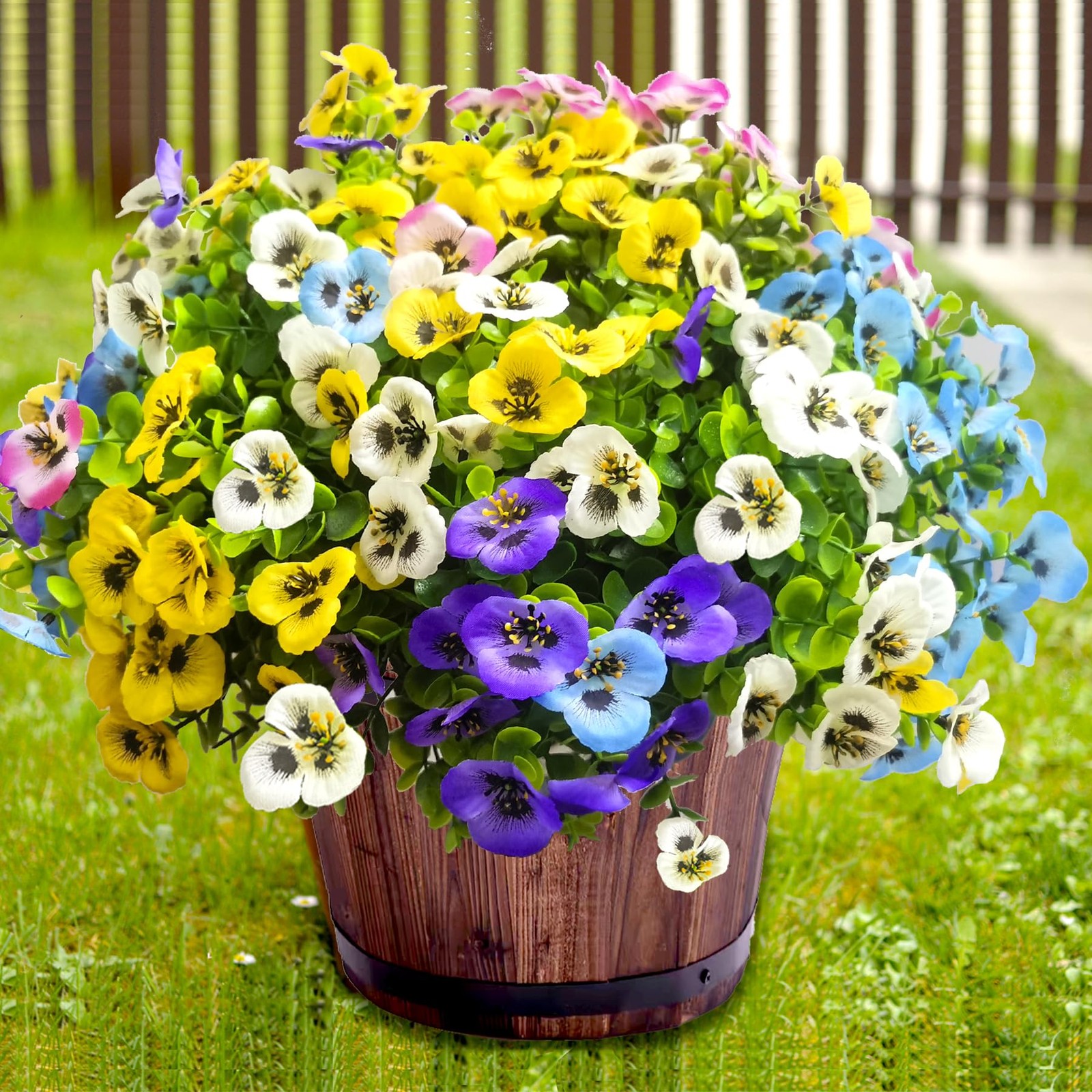 New Best Artificial Flowers for Outdoors Fake Plants, 12pcs Plants Outdoor UV