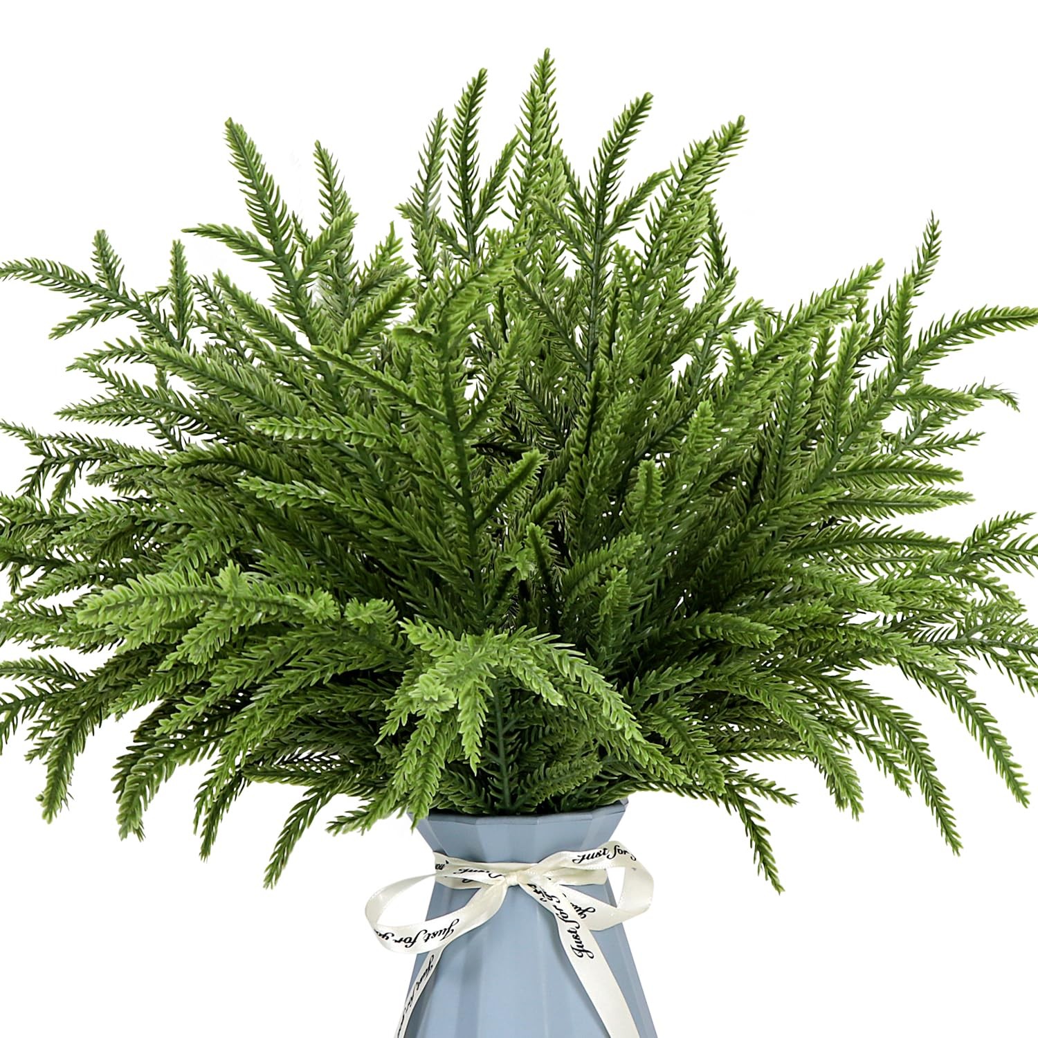 24Pcs Norfolk Pine Branches Stems 13.5″ Artificial Pine Needles Sprigs Norfol…