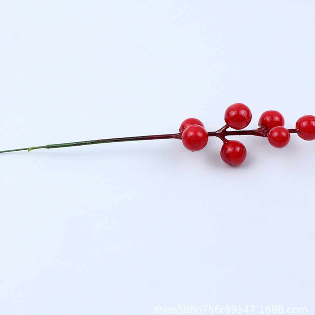 20 Pcs Creative Artificial Berries Simulation Picks Red Berry Adornments Xmas