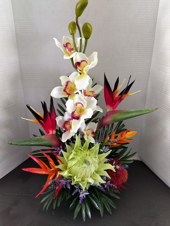 Artificial Tropical table centerpiece