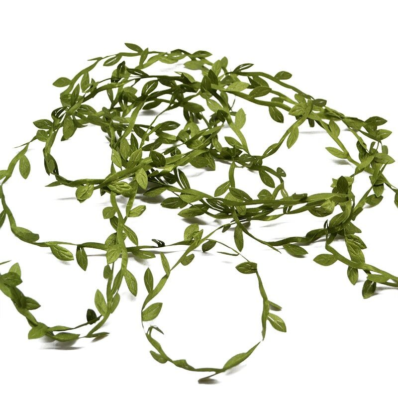 10 Meter Silk Leaf Shaped Handmake Artificial Green Leaves For Home Decorations