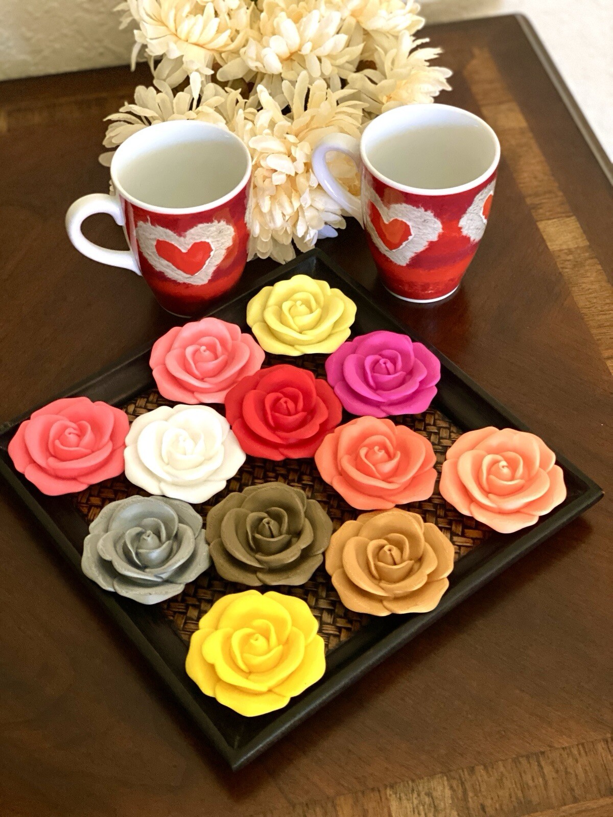 Roses Set of 3 – 3D Printed Forever Love Rose, Eternal Rose Faux Flower Gifts
