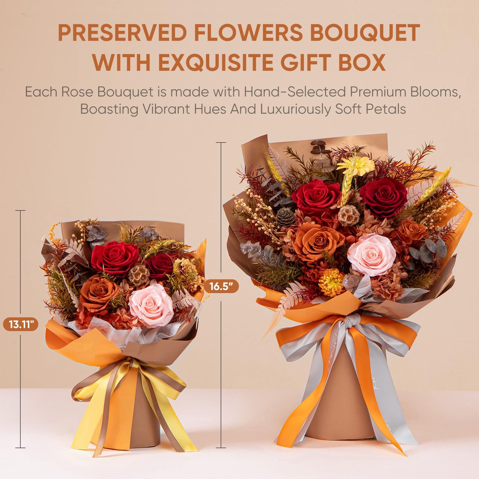 Preserved Flower Bouquet Red Real Rose Fresh Flowers Birthday Anniversary Gift