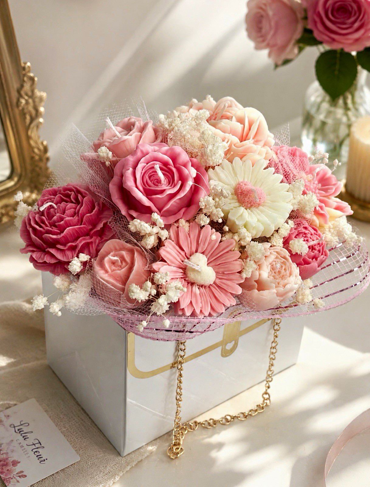 Handmade floral candles