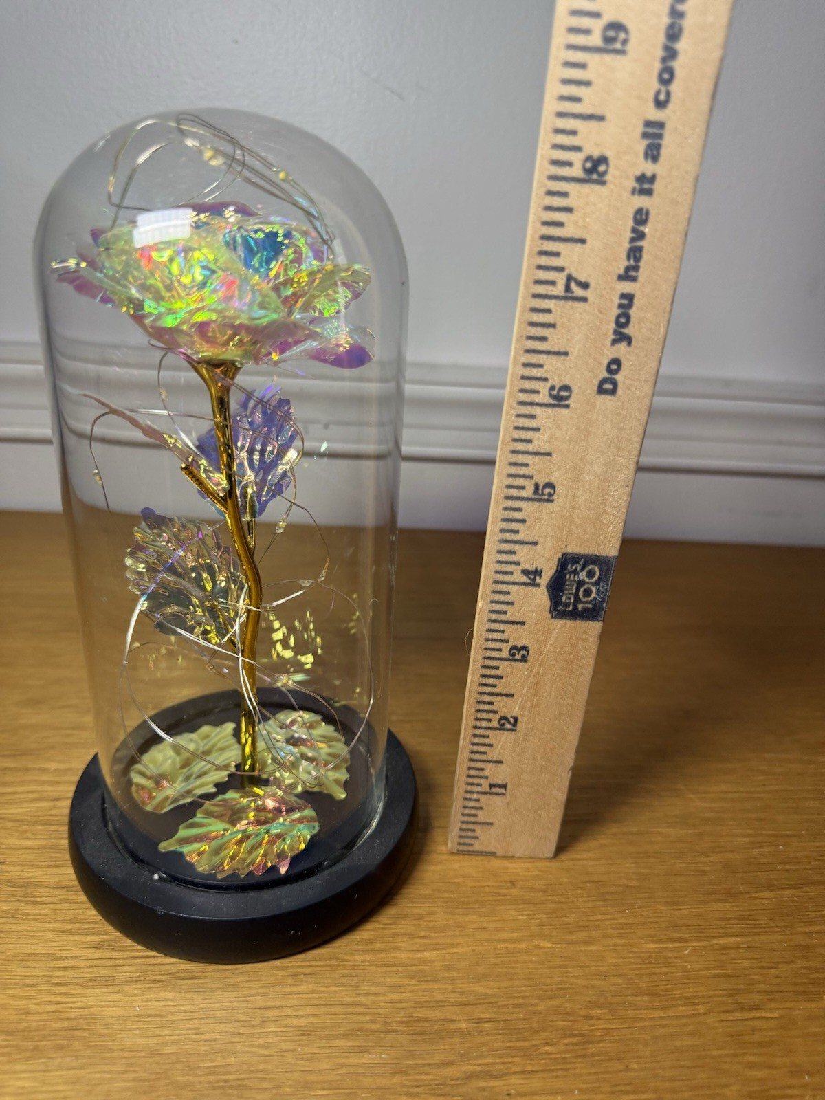 Iridescent Color Changing Flower In Glass Dome