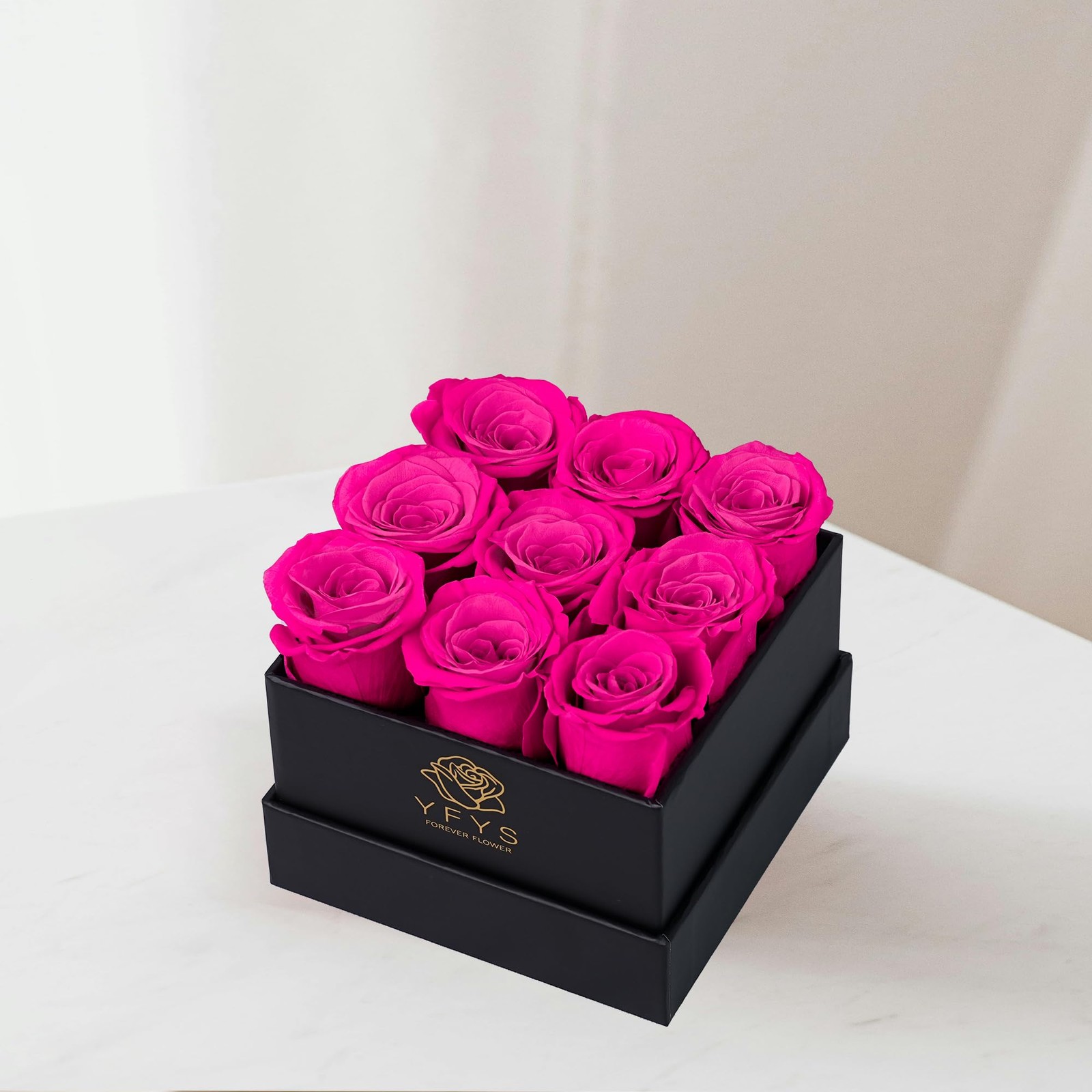 9 PCS Preserved Fresh Forever Flowers Genuine Roses Box Gift Mothers Day Pink