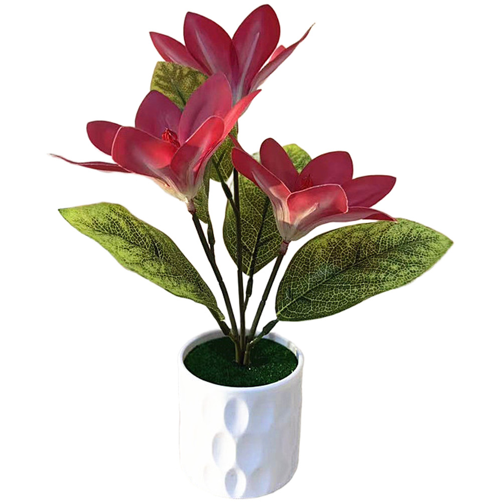 Artificial Magnolia Silk Flower For For TRIO Potted Plant Home Decor Wedding