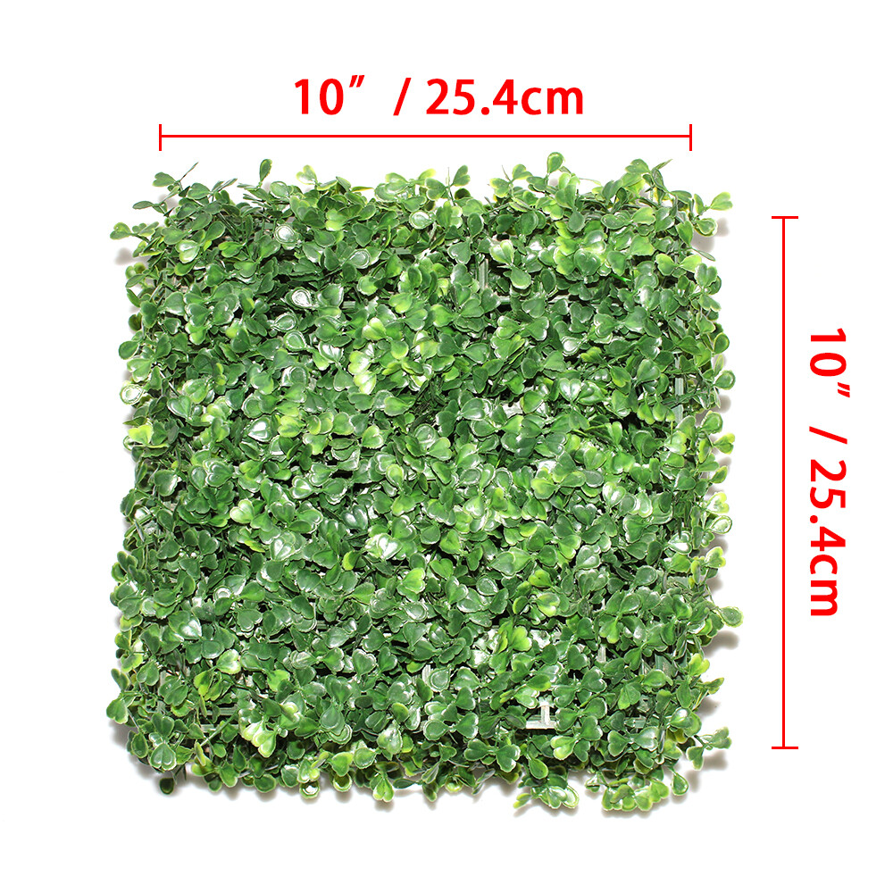 12/24 Pcs Artificial Plant Boxwood Mat Fence Hedge Wall Fake Grass Floral Decor