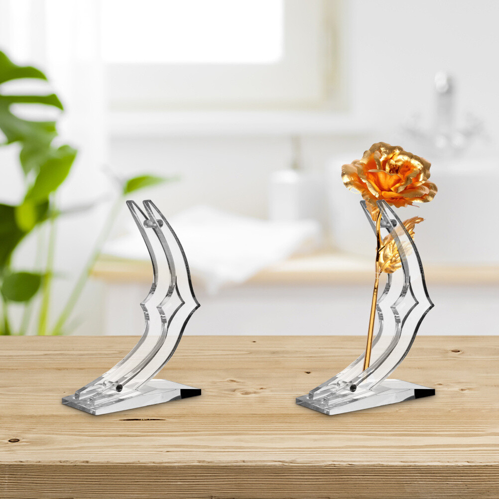 Acrylic Rose Display Stand Rose Flower Stem Holder Support Base Decoration