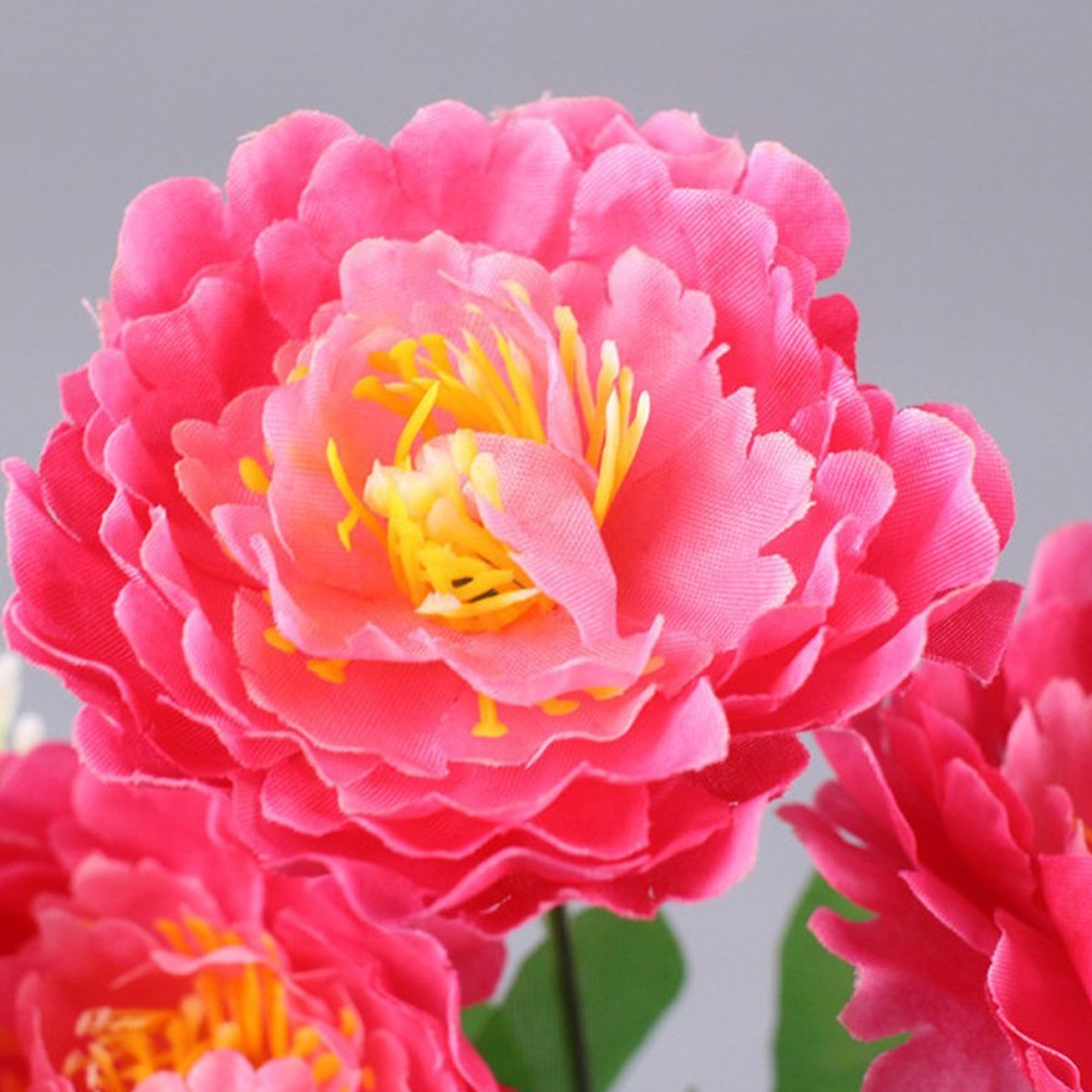 7 Stem Artificial Peony Bouquet with 6cm Blooms for Home Office Party Decor