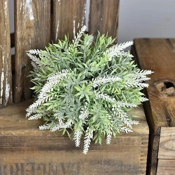 New Green Grass WHITE LAVENDER FLOWER SPHERE Round Ball Centerpiece 9″