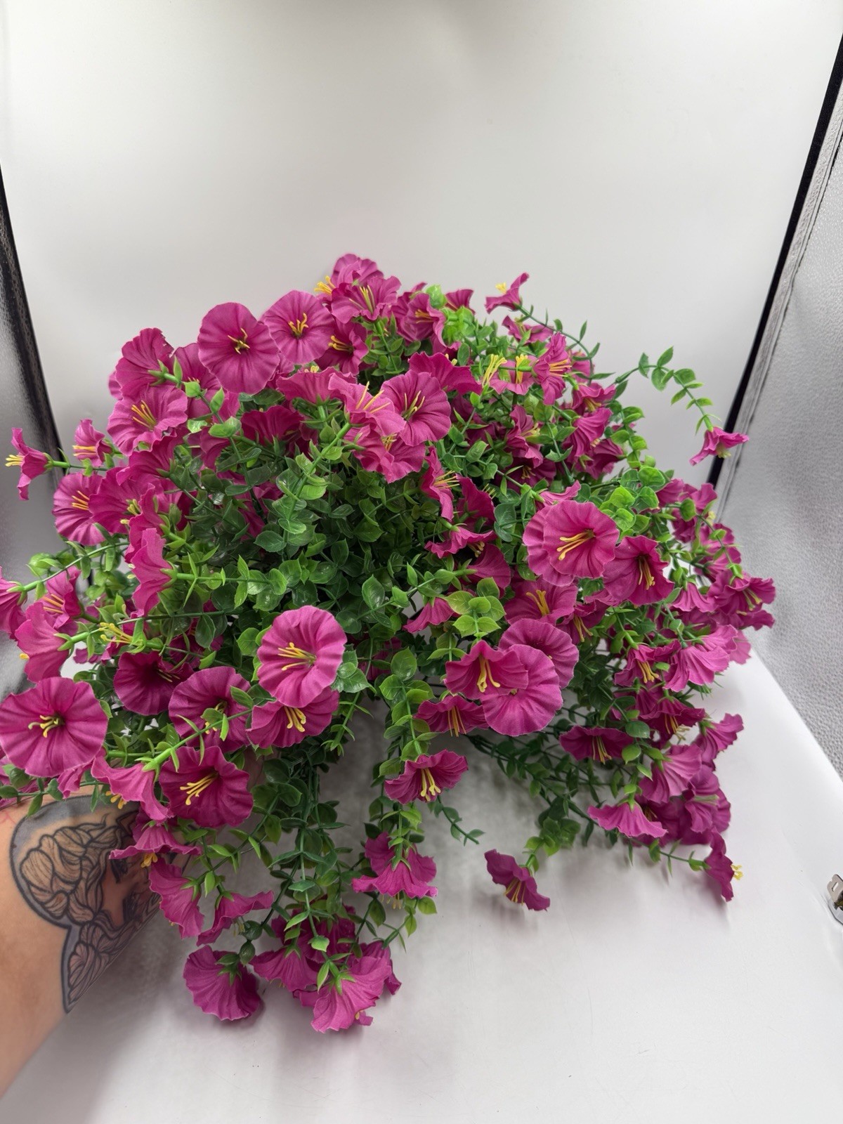 12 Pcs Artificial Hanging Calibrachoa (Million Bells) Pink Floral Arrangement