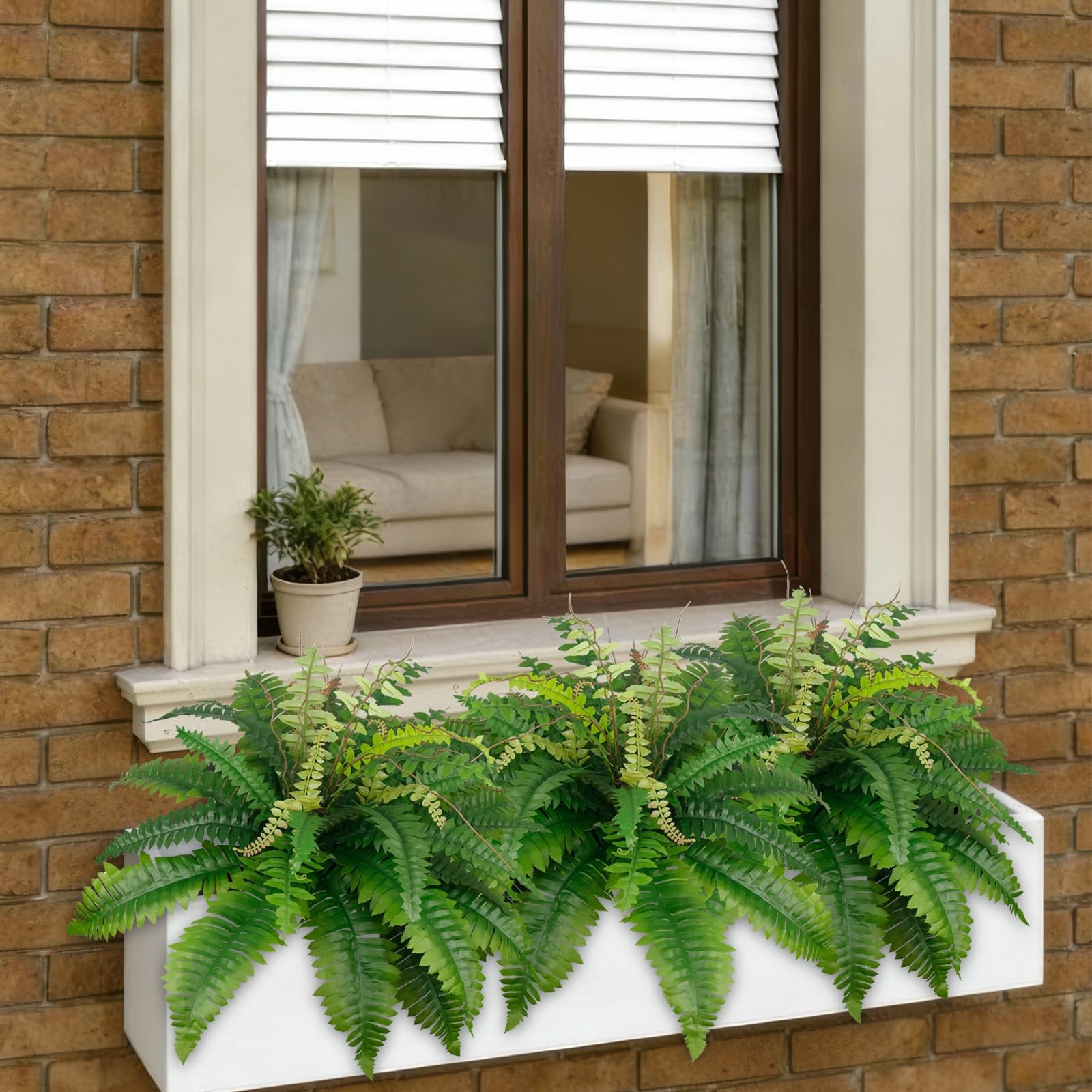 Artificial Ferns for Outdoors 2 Pcs Artificial Boston Ferns Plants Bush Faux …