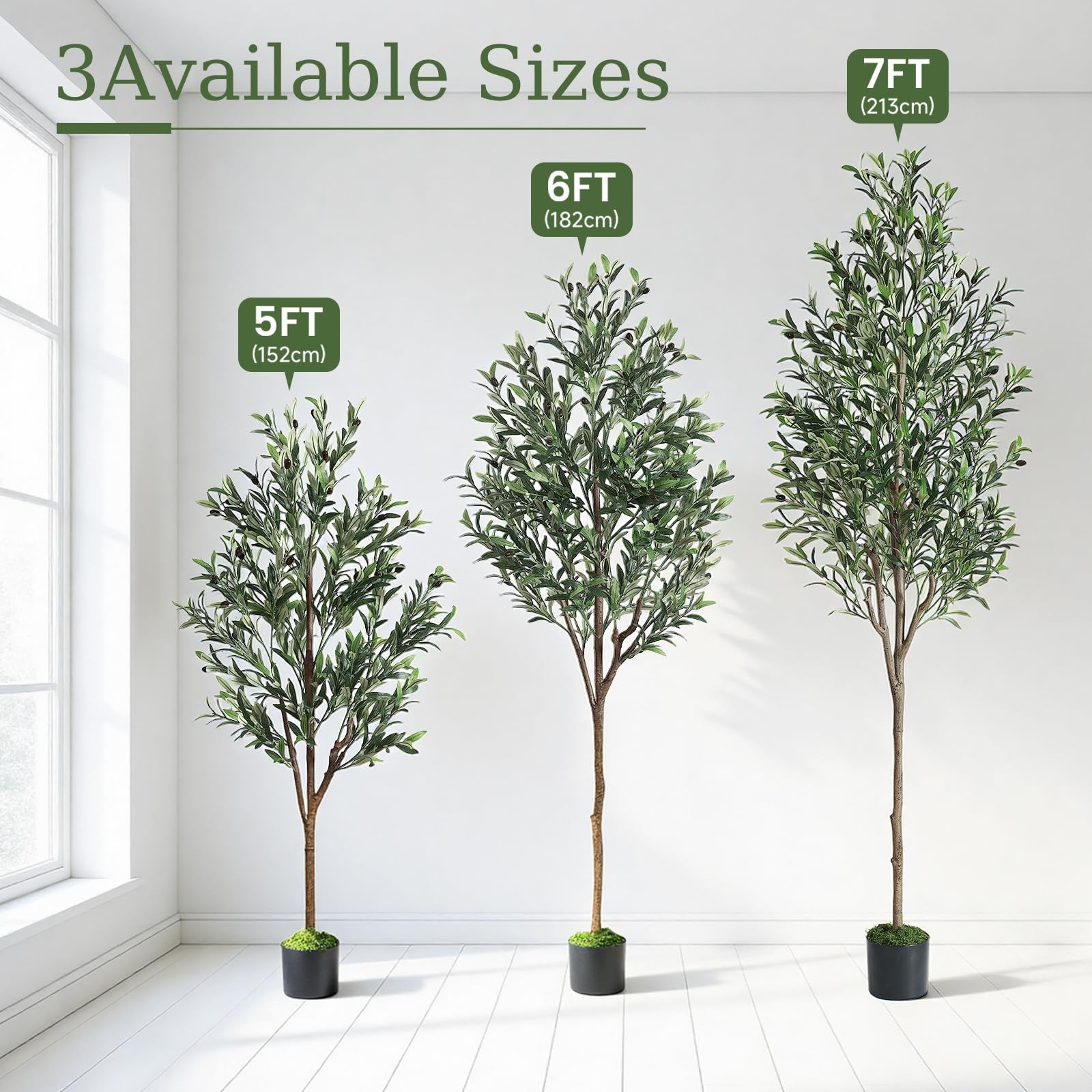 Alupssuc Olive Trees Artificial Indoor, 6FT Tall Faux Tree 6ft, Green