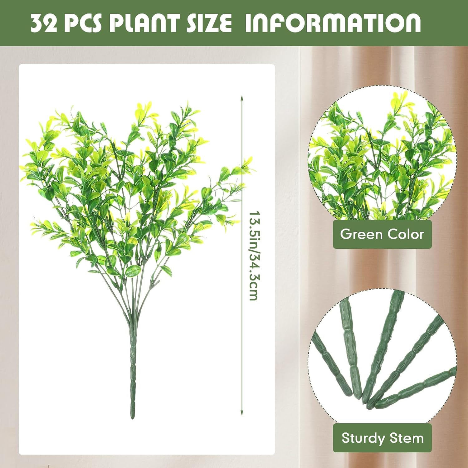 32 Bundles UV Resistant Fake Plants for Garden Decor & Wedding Arrangements
